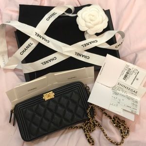 Chanel Boy Clutch with chain strap